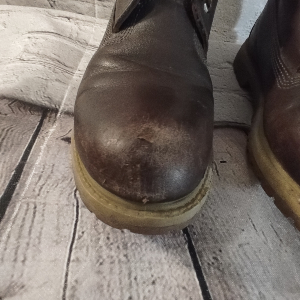 Timberland Lace Up Brown Leather Boots  Two-Tone  9.5 - Picture 3 of 16